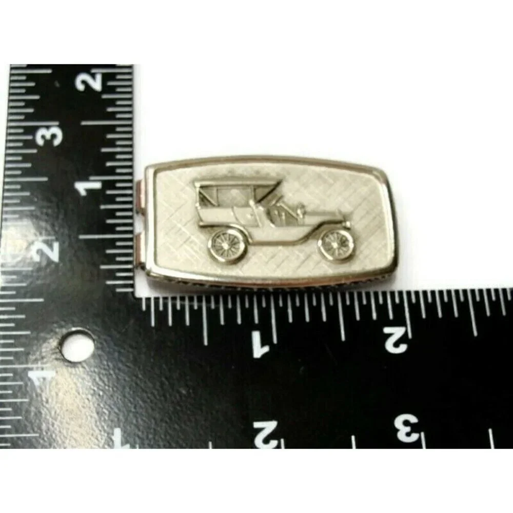 Vintage Anson Money Clip Antique Car Silver Tone Used